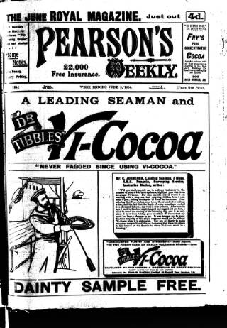 cover page of Pearson's Weekly published on June 2, 1904