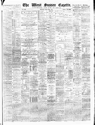 cover page of West Sussex Gazette published on April 26, 1888