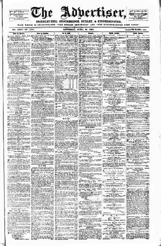 cover page of County Advertiser & Herald for Staffordshire and Worcestershire published on April 26, 1890