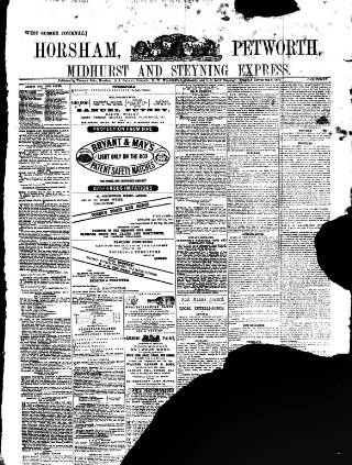 cover page of Horsham, Petworth, Midhurst and Steyning Express published on December 5, 1871