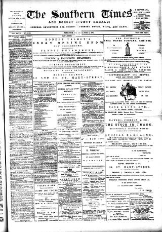 cover page of Southern Times and Dorset County Herald published on June 2, 1900