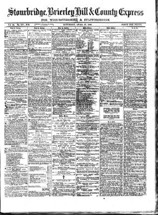 cover page of County Express published on April 27, 1889