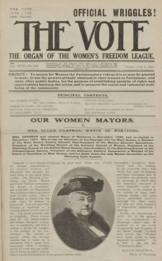 cover page of Vote published on June 2, 1922