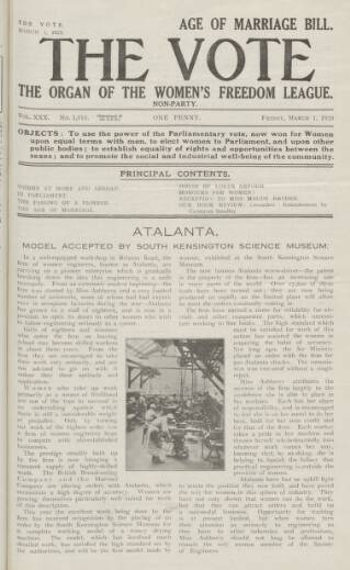cover page of Vote published on March 1, 1929