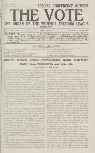 cover page of Vote published on April 24, 1931