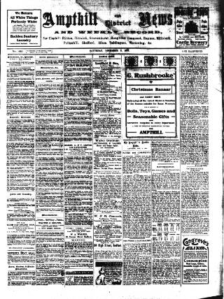 cover page of Ampthill & District News published on December 5, 1908