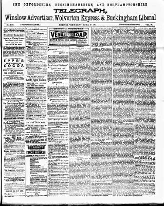 cover page of Oxfordshire Telegraph published on April 25, 1894