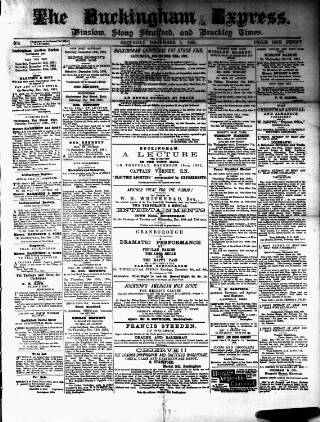cover page of Buckingham Express published on December 3, 1881