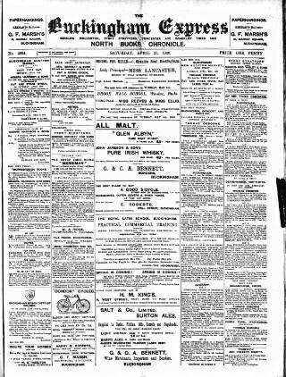 cover page of Buckingham Express published on April 25, 1903