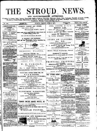 cover page of Stroud News and Gloucestershire Advertiser published on June 2, 1871