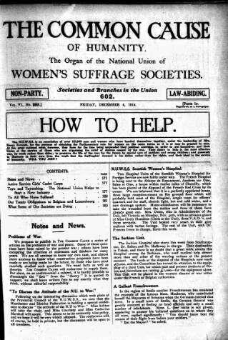 cover page of Common Cause published on December 4, 1914