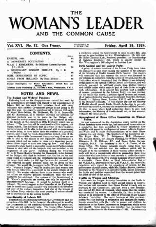 cover page of Common Cause published on April 18, 1924