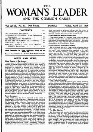 cover page of Common Cause published on April 23, 1926
