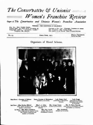 cover page of Conservative and Unionist Women's Franchise Review published on April 1, 1915