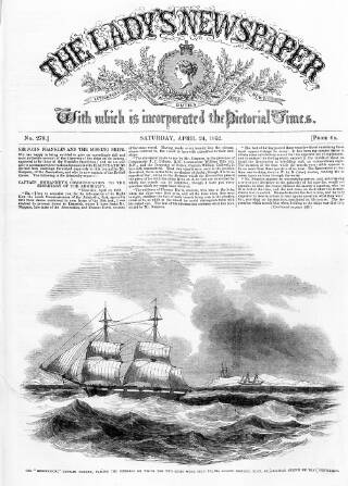 cover page of Lady's Newspaper and Pictorial Times published on April 24, 1852