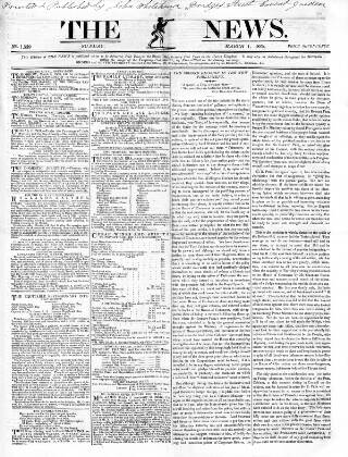 cover page of The News (London) published on March 1, 1835