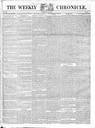 cover page of Weekly Chronicle (London) published on April 18, 1841