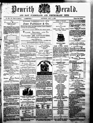 cover page of Cumberland & Westmorland Herald published on May 4, 1872