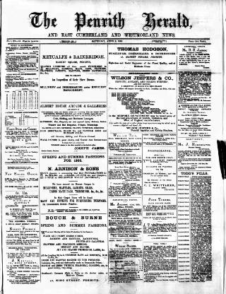 cover page of Cumberland & Westmorland Herald published on June 2, 1888