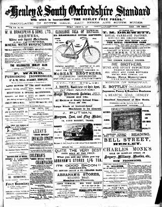 cover page of Henley & South Oxford Standard published on August 13, 1897