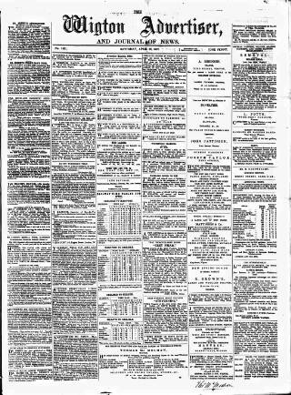 cover page of Wigton Advertiser published on April 26, 1862