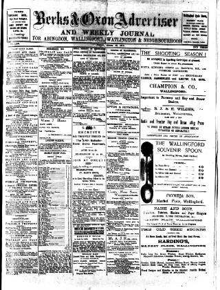 cover page of Berks and Oxon Advertiser published on August 13, 1915