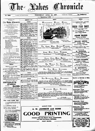 cover page of Lakes Chronicle and Reporter published on April 24, 1907