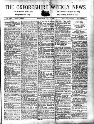cover page of Oxfordshire Weekly News published on May 8, 1901