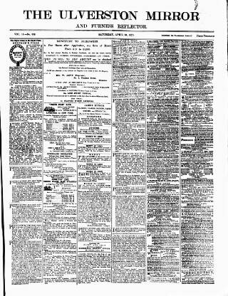cover page of Ulverston Mirror and Furness Reflector published on April 20, 1878
