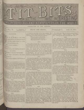 cover page of Tit-bits published on April 22, 1882
