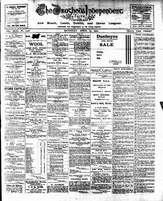 cover page of Drogheda Independent published on April 25, 1914