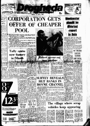 cover page of Drogheda Independent published on April 25, 1975