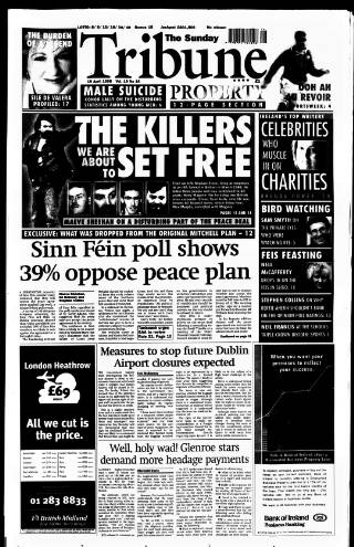 cover page of Sunday Tribune published on April 19, 1998