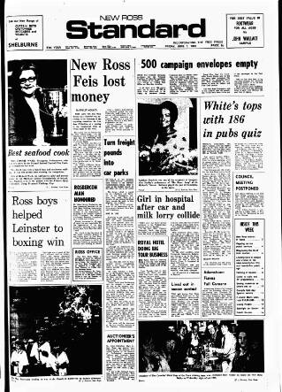 cover page of New Ross Standard published on June 1, 1973