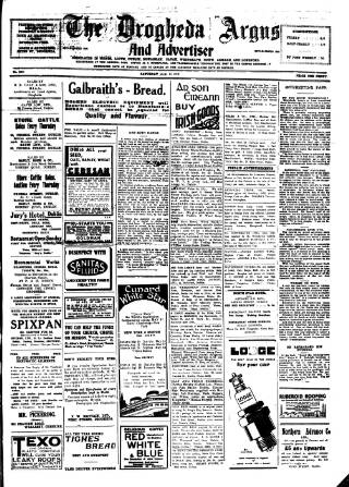 cover page of Drogheda Argus and Leinster Journal published on March 28, 1936