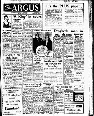 cover page of Drogheda Argus and Leinster Journal published on March 1, 1958