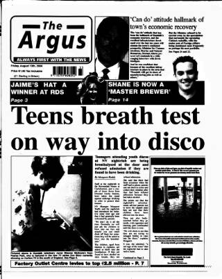 cover page of Drogheda Argus and Leinster Journal published on August 13, 2004