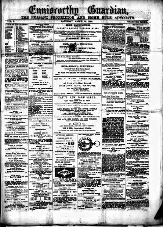 cover page of Enniscorthy Guardian published on March 29, 1890
