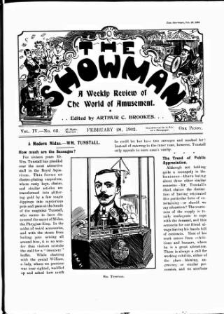 cover page of The Showman published on February 28, 1902