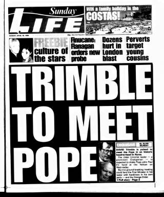cover page of Sunday Life published on April 18, 1999