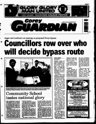 cover page of Gorey Guardian published on June 2, 1999