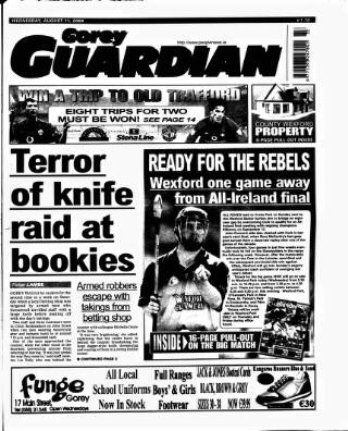 cover page of Gorey Guardian published on August 11, 2004