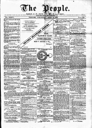 cover page of Wexford People published on April 25, 1888