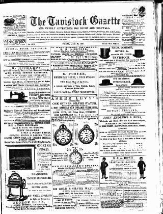 cover page of Tavistock Gazette published on April 27, 1888