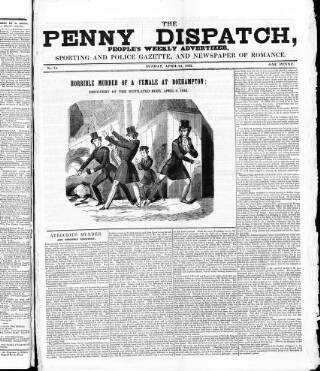 cover page of Bell's Penny Dispatch published on April 24, 1842