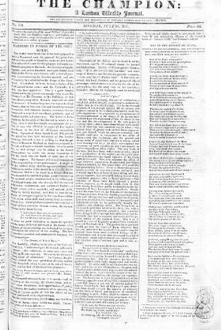 cover page of Champion (London) published on June 2, 1816