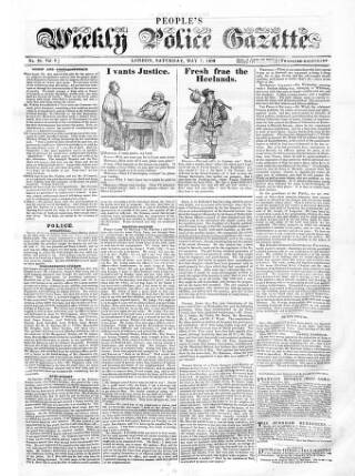 cover page of People's Weekly Police Gazette published on May 7, 1836