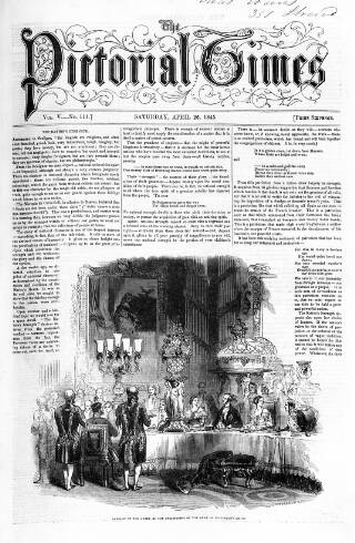 cover page of Pictorial Times published on April 26, 1845