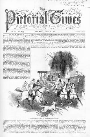 cover page of Pictorial Times published on April 25, 1846
