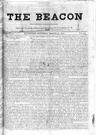 cover page of Beacon (Edinburgh) published on March 17, 1821